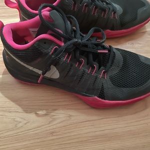 Nike black and neon pink sneakers